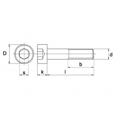 BINNENZESKANTBOUT CILINDERKOP DIN 912 8.8 EV M10 X 16