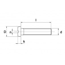 METAALSCHROEF CILINDERKOP SLEUF DIN 84 MESSING BLANK M4 X 25