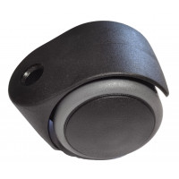 ZWENKWIEL DUBBELROL 35MM PU GRIJS ZONDER STIFT