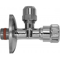 HOEKSTOPKRAAN ZELFDICHTENDE DRAADAANSLUITING 3/8" VERCHROOMD [T317003]