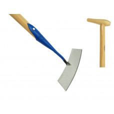 RONDE SCHOFFEL GESMEED 24 CM BLAUW MET STEEL 170 CM DE WIT