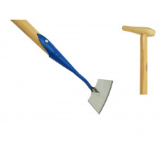 RONDE SCHOFFEL GESMEED 14 CM BLAUW MET STEEL 170 CM DE WIT