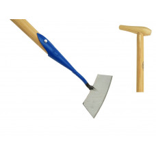 RONDE SCHOFFEL GESMEED 18 CM BLAUW MET STEEL 170 CM DE WIT
