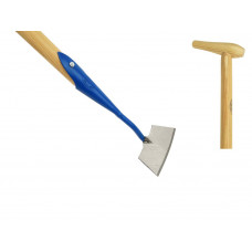 RONDE SCHOFFEL GESMEED 12 CM BLAUW MET STEEL 170 CM DE WIT