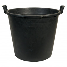 PLASTIC KUIP ZWART ROND MET 2 HANDGREPEN ROND 125 LTR