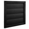 LAMELLENROOSTER 190X190 MM AANSLUITING 150MM  ZWART KUNSSTOF 