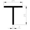 ALUMINIUM T-PROFIEL 20X20X2MM GEPOEDERCOAT ZWART RAL 9005 BUITENZIJDE
