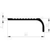 ALUMINIUM BLANK TRAPKANT MET NEUS 40X2