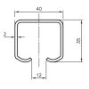 ROB SCHUIFDEURRAIL BOVENPROFIEL 35X40X2MM 120-4 MTR