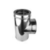 CONVESA KACHELPIJP DUBBELWANDIG RVS Ø 80 MM T-STUK 90°