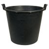 PLASTIC KUIP ZWART ROND  MET 2 HANDGREPEN ROND  125 LTR