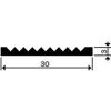 ALUMINIUM BLANK TRAPKANT ZONDER NEUS SLIJTSTRIP 30MM