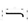ALUMINIUM BLANK TRAPKANT MET NEUS 25X2