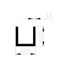 ALUMINIUM BLANK U-PROFIEL 12X8X12X1MM