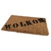 KOKOSMAT DEURMAT RUBBER ONDERPLAAT ± 60X40CM MET OPDRUK 