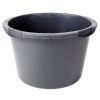 PLASTIC KUIP SPECIEKUIP ZWART ROND 52CM,H33CM, 45L MET  4 GREPEN L-SCALA