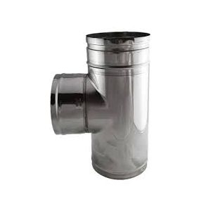 RVS KACHELPIJP T-STUK MET DEKSEL EW-200