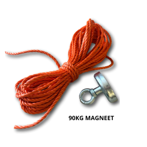MAGNEETVIS SET INCLUSIEF MAGNEET 100 X 22 MM 90 KG EN 20M TOUW 