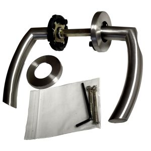 INTERSTEEL DEURKRUK JUPITER MET DUIMGREEP OP ROZET 55X8 ITAL RVS 36009