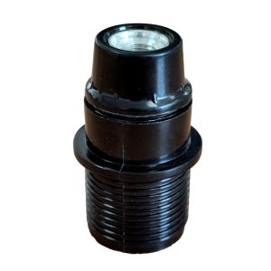KUNSTSTOF FITTING E14 HALFGLAD / DRAAD ZWART
