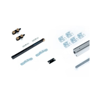  XPERTA SCHUIFDEURRAIL STANDAD KIT SOFTCLOSE GEEN PLINT MUURBEUGELS GEANOSIDEERD ALUMINIUM 2 METER