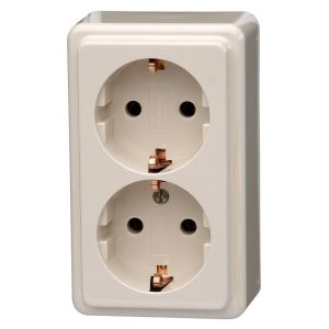 STANDARD WANDCONTACTDOOS 2V RA CREME WIT