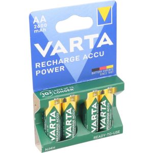 BATTERIJ OPLAADBAAR VARTA AA ACCU 2600MAH BLISTER A 4 STUKS