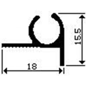 ALUMINIUM BLANK DEURNAALDPROFIEL+RUBBER