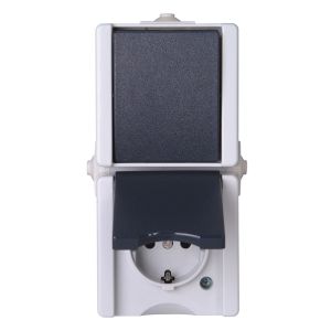 PROAQA COMBINATIE IP44 1V RA GRIJS VERT.GRIJS 139356003