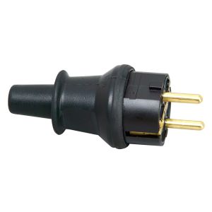 STEKKER KUNSTSTOF  IP44 MET KNIKBEVESTIGING ZWART