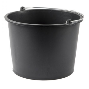 PLASTIC EMMER 20 LTR ZWART B37CM / H27CM