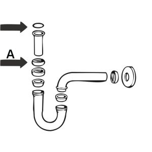 MOER VOOR KRAAGHULS 1 1/4" + RUBBERRING CHROOMNIKKELSTAAL [TEC317605]