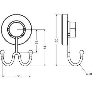 3-IN-1 HANDDOEKHAAKJE DUBBEL CHROOM [T340251]