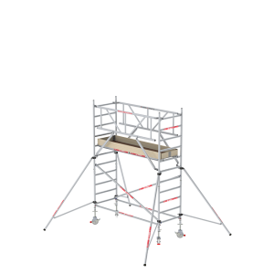 ALTREX ROLSTEIGER RS TOWER 31 PLUS ROLSTEIGER - 4.20 METER WERKHOOGTE - 0.90 METER BREED - 2.45 M HOUTEN PLATFORM - SCHOREN