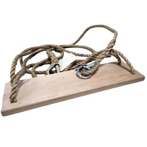 SCHOMMELPLANK HOUT  MET TOUW COMPLEET VERSTELBAAR - BALKHOOGTE OPGEVEN