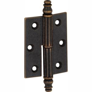 MEUBELPAUMELLE 50X40MM DIN MET VAASKNOP MESSING VERBRONSD