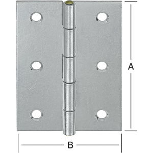 SCHARNIER DIN HALFBREED 100X72 MM VERZINKT