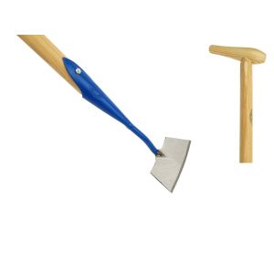 RONDE SCHOFFEL GESMEED 12 CM BLAUW MET STEEL 170 CM DE WIT