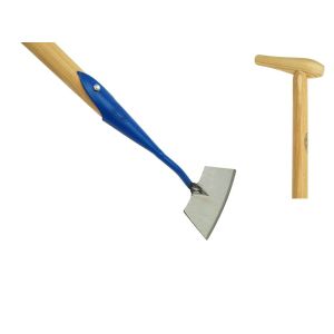 RONDE SCHOFFEL GESMEED 14 CM BLAUW MET STEEL 170 CM DE WIT