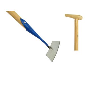 RONDE SCHOFFEL GESMEED 16 CM BLAUW MET STEEL 170 CM DE WIT