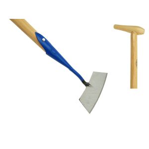 RONDE SCHOFFEL GESMEED 18 CM BLAUW MET STEEL 170 CM DE WIT