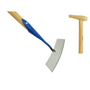 RONDE SCHOFFEL GESMEED 24 CM BLAUW MET STEEL 170 CM DE WIT