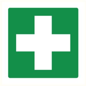 STICKER MEDICIJN EHBO VIERKANT 100MM