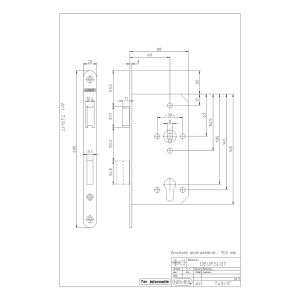 CILINDER D/N SLOT 749-17U-60 ZONDER SLUITPLAAT DR2 4TECX