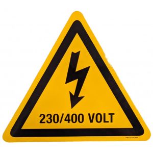 STICKER HOOGSPANNING DRIEKANT 190MM