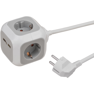 ALEA-POWER USB-CHARGER STEKKERBLOK4-VOUDIG, 1,4M H05VV-F 3G1,5
