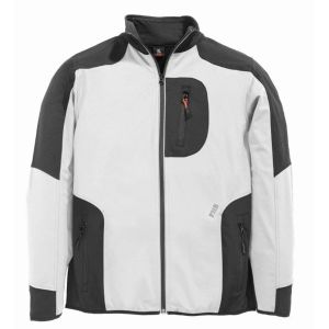 FLEECE JAS RALF WIT/ANTRACIET MAAT XXL