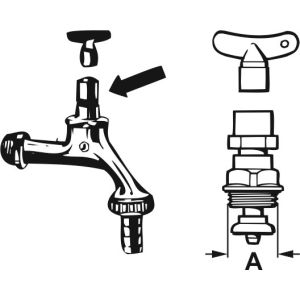 KRAANBINNENWERK 1/2" SLEUTELBEDIENING 6MM [TEC301701]