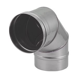 RVS KACHELPIJP ENKELWANDIG BOCHT 90* 130MM