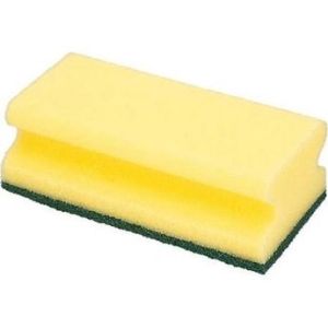 SCHUURSPONS 70X145X43 HANDGREEP GEEL/GROEN
